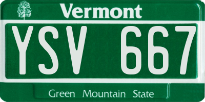 VT license plate YSV667