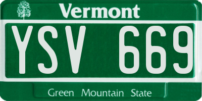 VT license plate YSV669