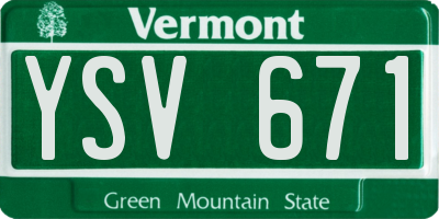 VT license plate YSV671
