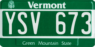 VT license plate YSV673