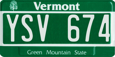 VT license plate YSV674