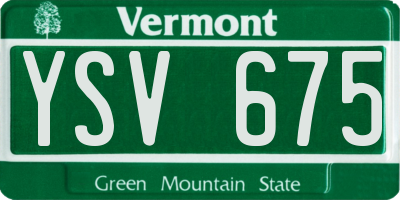 VT license plate YSV675