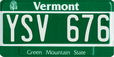 VT license plate YSV676
