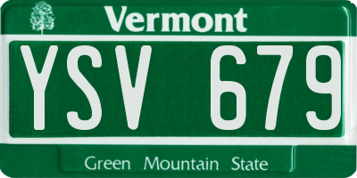 VT license plate YSV679