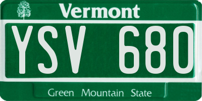 VT license plate YSV680