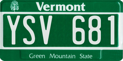 VT license plate YSV681