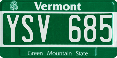 VT license plate YSV685