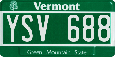 VT license plate YSV688