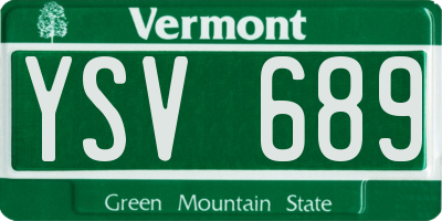 VT license plate YSV689
