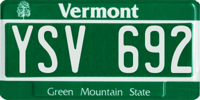 VT license plate YSV692