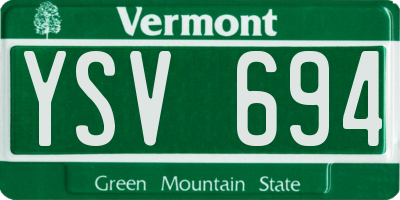 VT license plate YSV694