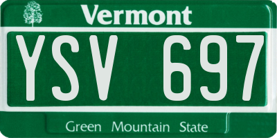 VT license plate YSV697
