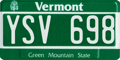 VT license plate YSV698