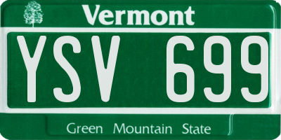 VT license plate YSV699