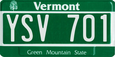 VT license plate YSV701