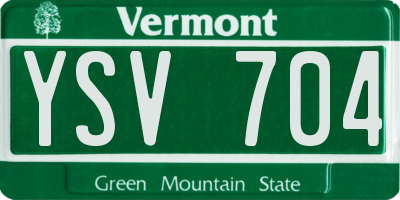 VT license plate YSV704
