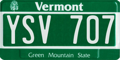 VT license plate YSV707