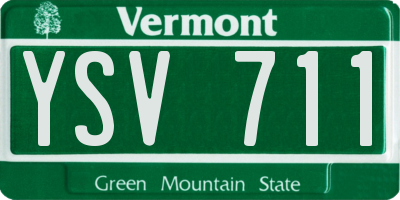 VT license plate YSV711