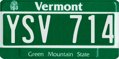VT license plate YSV714