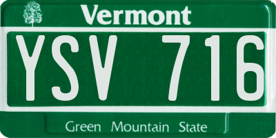 VT license plate YSV716