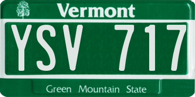 VT license plate YSV717