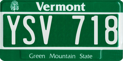 VT license plate YSV718
