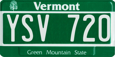 VT license plate YSV720