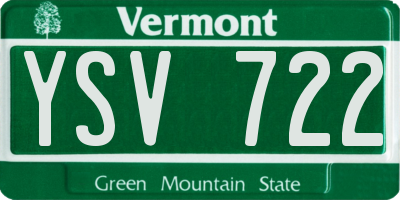 VT license plate YSV722