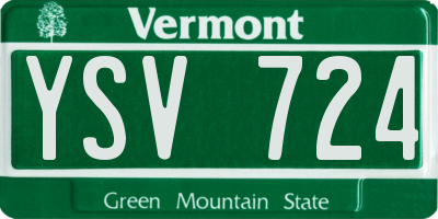 VT license plate YSV724