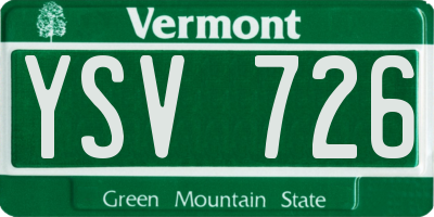 VT license plate YSV726