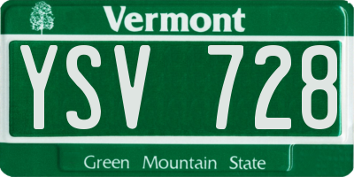 VT license plate YSV728