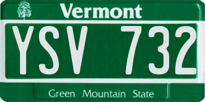 VT license plate YSV732