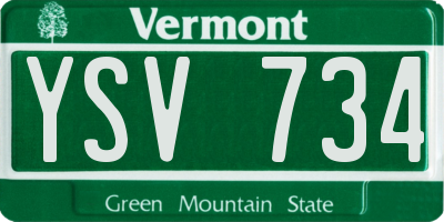 VT license plate YSV734