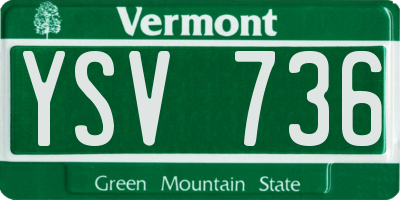 VT license plate YSV736