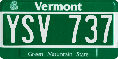 VT license plate YSV737