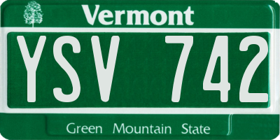 VT license plate YSV742
