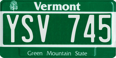 VT license plate YSV745