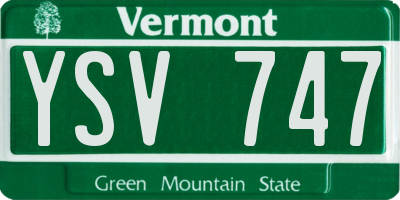 VT license plate YSV747