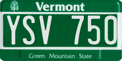 VT license plate YSV750