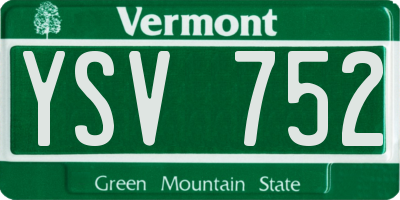 VT license plate YSV752