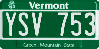 VT license plate YSV753