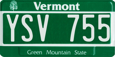 VT license plate YSV755