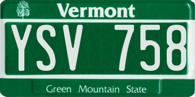 VT license plate YSV758
