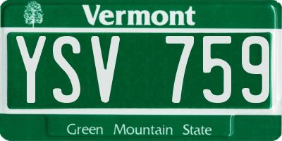 VT license plate YSV759