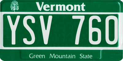 VT license plate YSV760