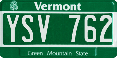 VT license plate YSV762