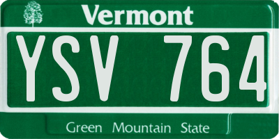VT license plate YSV764