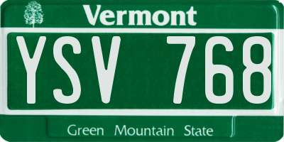 VT license plate YSV768