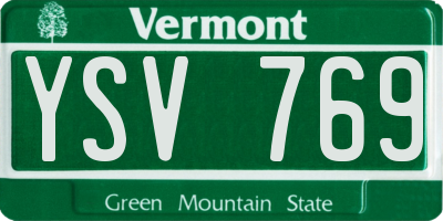 VT license plate YSV769
