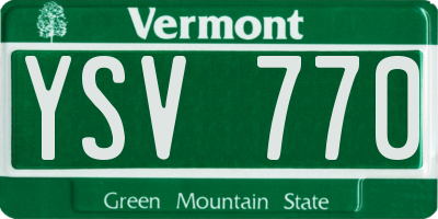 VT license plate YSV770